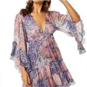 Misa Los Angeles Yasemin Floral Chiffon Dress size XS NWT